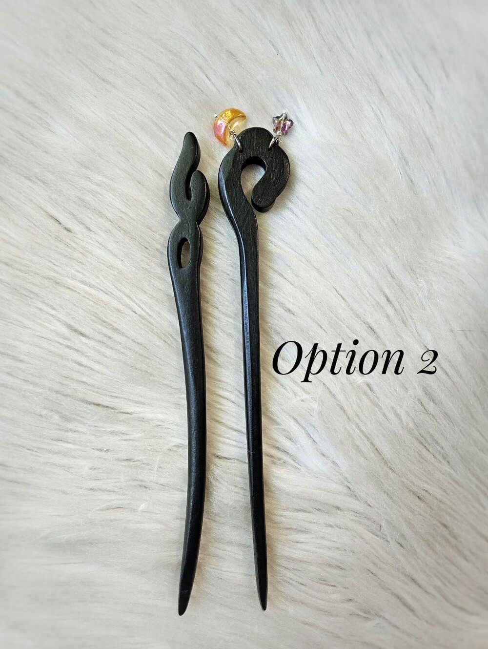 Handcrafted Wood Hair Pins (2) - Picture 6 of 7